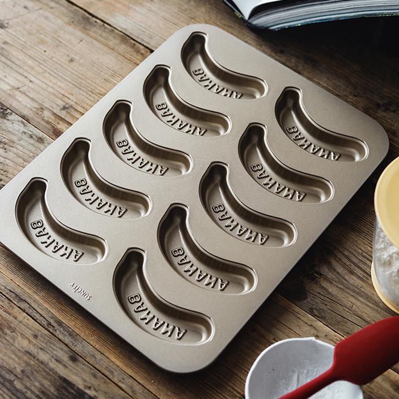 1/10 Hole Baking Pan Carbon Cake Baking Mold Baking Tray Non-Stick Muffin Diy Banana Cake Pan Moulds Baking Pans Bakeware Tools