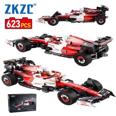 Non-Toxic 623Pcs 1:24 Technical Famous F1 Race Cars Building Moc Building Blocks City Vehicle Cool Model Car Kits Toy Holiday Adult Gifts