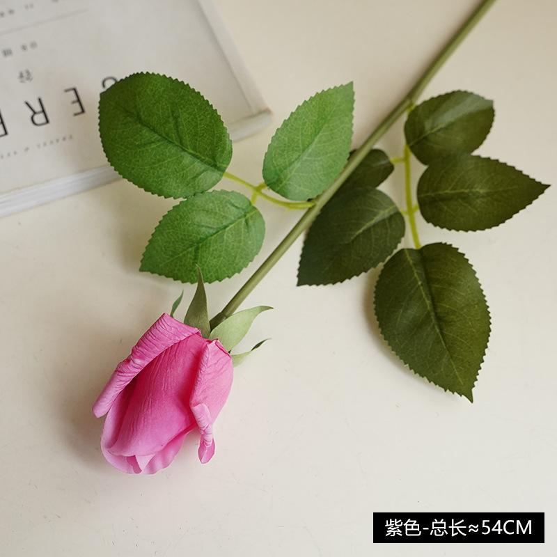 Moisturizing Rose Simulation Flower Single Lover Rose Home Decoration Valentine's Day Gift Rose Bud Bud