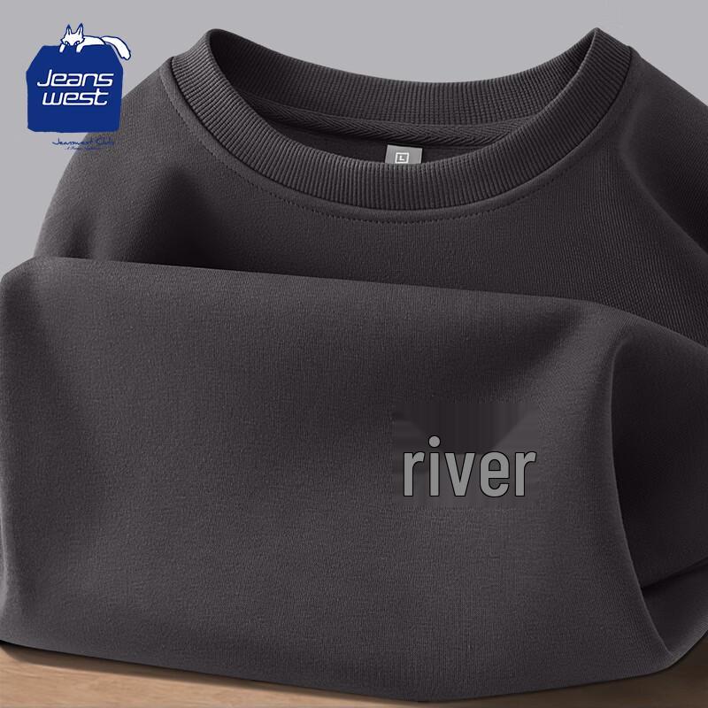 JEANSWEST CLUB Men s Heavyweight Round Neck Long Sleeve Sweatshirt 2XL