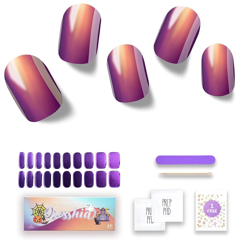 Semi Cured Gel Nail Strips, 20 pcs Nail Wraps, Glaze Gel Nail Stickers, Salon Quality French Manicure, Full Decal Gel Polish Strips, Long Lasting