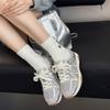 Fashion Women's Platform Sneakers Autumn New Soft Sole Breathable Comfortable Running Shoes Fashion Lace Up Height Increase Casual Shoes