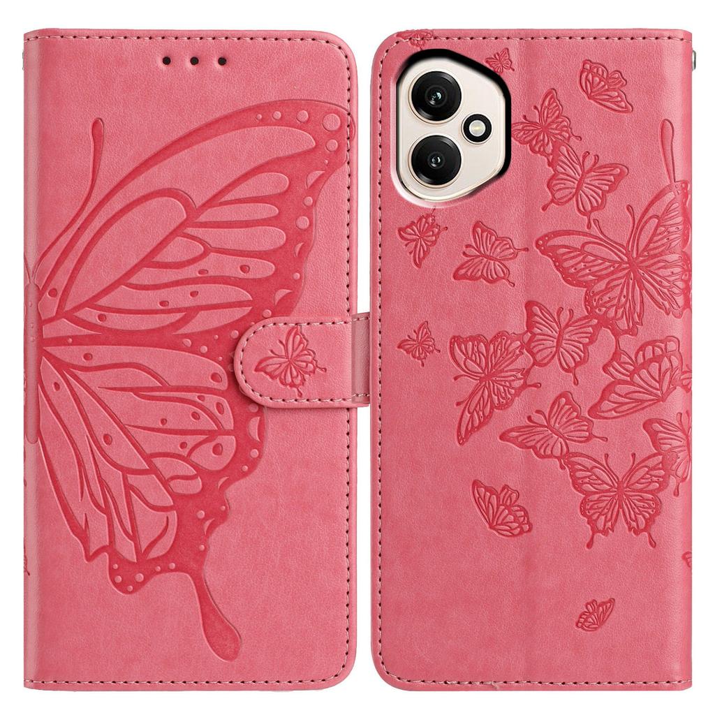 Pro Honor 400 5G (Globální) Pouzdro Butterfly Vytištěná Peněženka Stojánek PU Kůže Vyklápěcí Kryt na Telefon s Poutkem