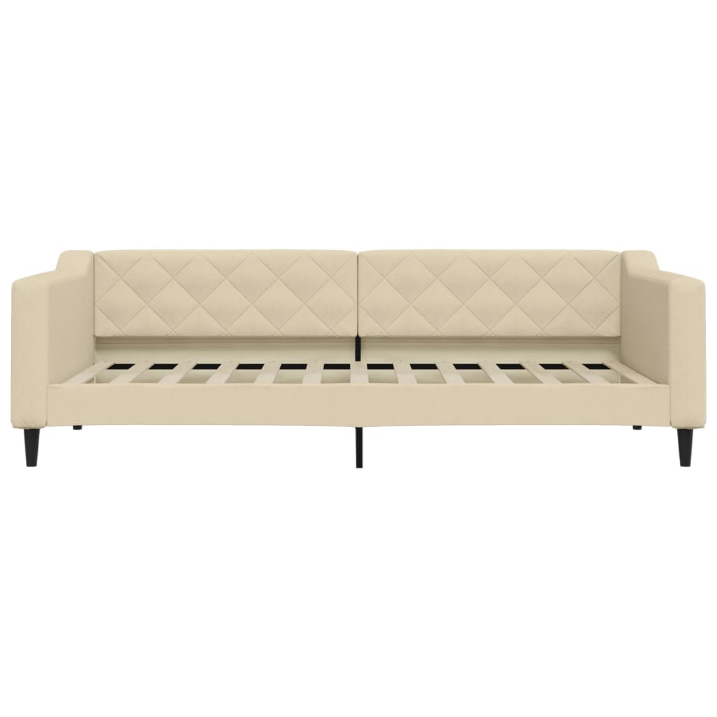 Vidaxl Sofa Z Materacem Do Spania, Kremowa, 90X200 Cm, Tkanina