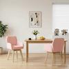 Swivel Dining Chair 2 Pcs Boucle Pink 54 X 58 X 87 Cm