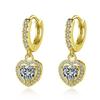 925 Sterling Silver Earrings AAAAA Zircon Heart Shaped Pendant Earrings for Women Elegant Birthday Wedding Party Jewelry Gift