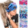 Women Stylish and Comfortable Butterfly Print Sports Headband Elastic Wide Band Hair Tie Knot Sweat Absorbing Hair Accessory