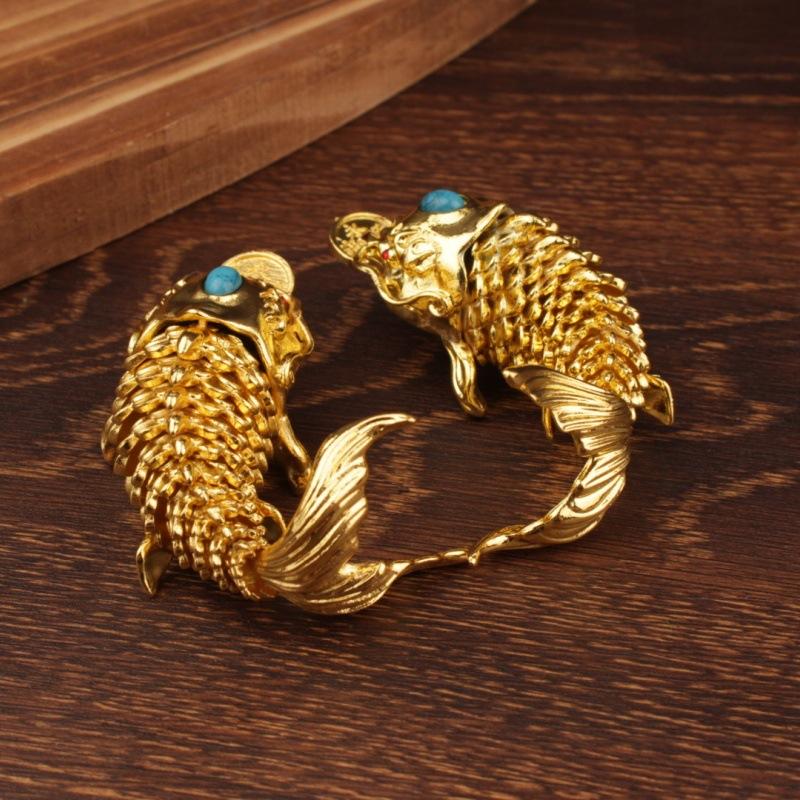 Metal Chinese Style Creative Craft Alloy Movable Dragon Fish Handheld Ornament