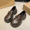 With Skirt Cute White Platform Small Leather Shoes Women's 2024 New Summer and Autumn Heightening Retro British Style Loafers