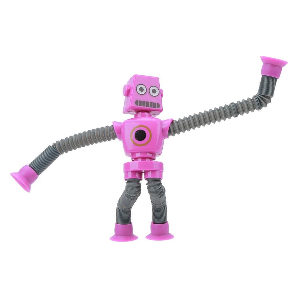 4PCS Telescopic Suction Cup Robots Toy Plastic Flexible Cartoon Puzzle Suction Cup for Boys Girls