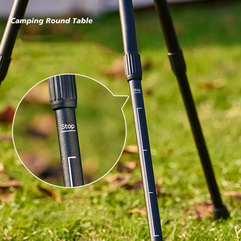 Mini Liftable Folding Camping Table Outdoor Tourist Portable Round Table Three-legged Dining Aluminum Alloy Camping Supplies