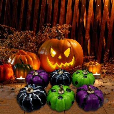 6 Stück Halloween Tischdekorationen Halloween Charme Kürbis Set Vielseitige Tischdekoration für Heimdekoration