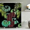 Modern Bathroom Decor Shower Curtain with Jungle Tiger Print Green Leaves Pattern for Home Decoration In Bathrooms