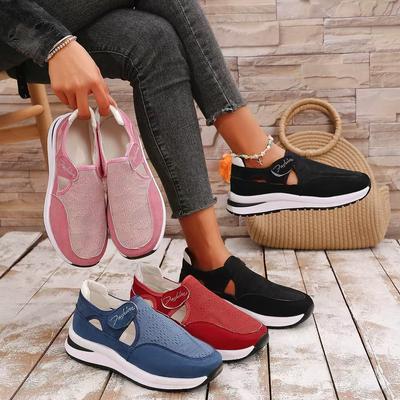Large Size Casual Single Shoes Women's Spring and Summer New Women's Shoes Thick-soled One-pedal Fly-woven Shoes Children's Casual Mesh Shoes