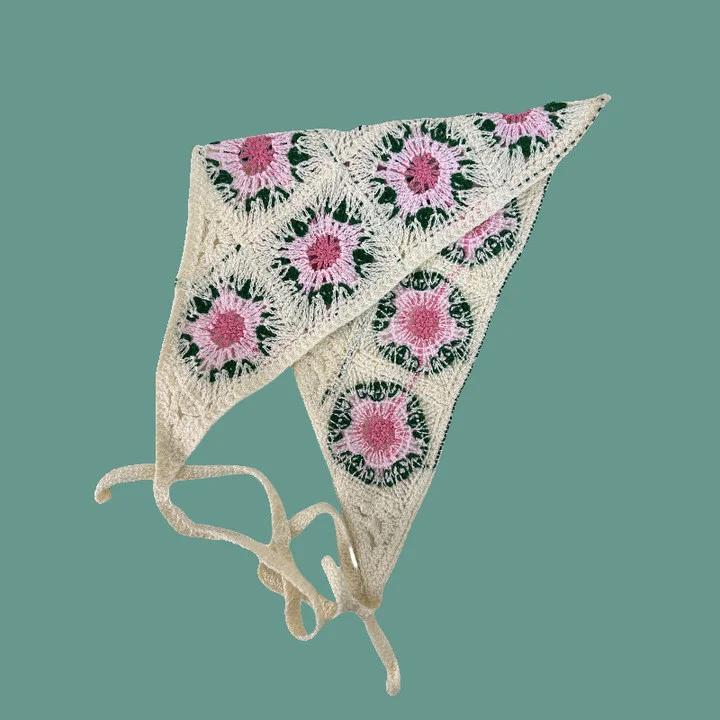 

Вязаный треугольный шарф-повязка для женщины, милый и универсальный треугольный шарф, повязка для волос, модная повязка на голову для девушки, аксессуары для волос