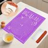 45x60CM Kneading Mat with Stainless Steel Dough Cutter Scale Measurements Desigh Non Stick Pastry Fondant Mat for Baking Kitchen