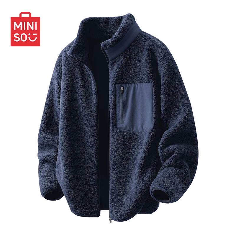 

MINISO Men s Stand-Collar Winter Fleece Jacket M