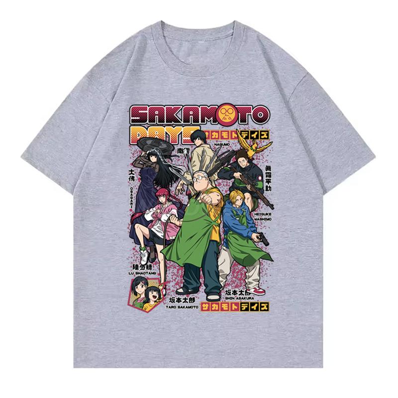 2025 New Design Anime Tshirts Sakamoto Days Short Sleeve Retro Tops Tees Streetwear Unisex Clothing Sakamoto Days Summer Tshirt