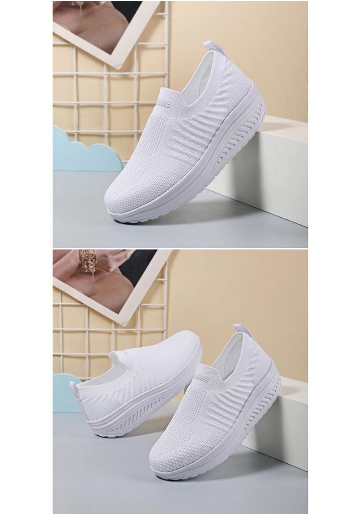 Women's White Slip-On Nurse Shoes: Air Cushion, Soft Sole, Lightweight, Comfortable, Thick Sole