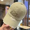 Retro three-dimensional embroidered peaked cap female couple niche trendy brand face small sunshade baseball cap