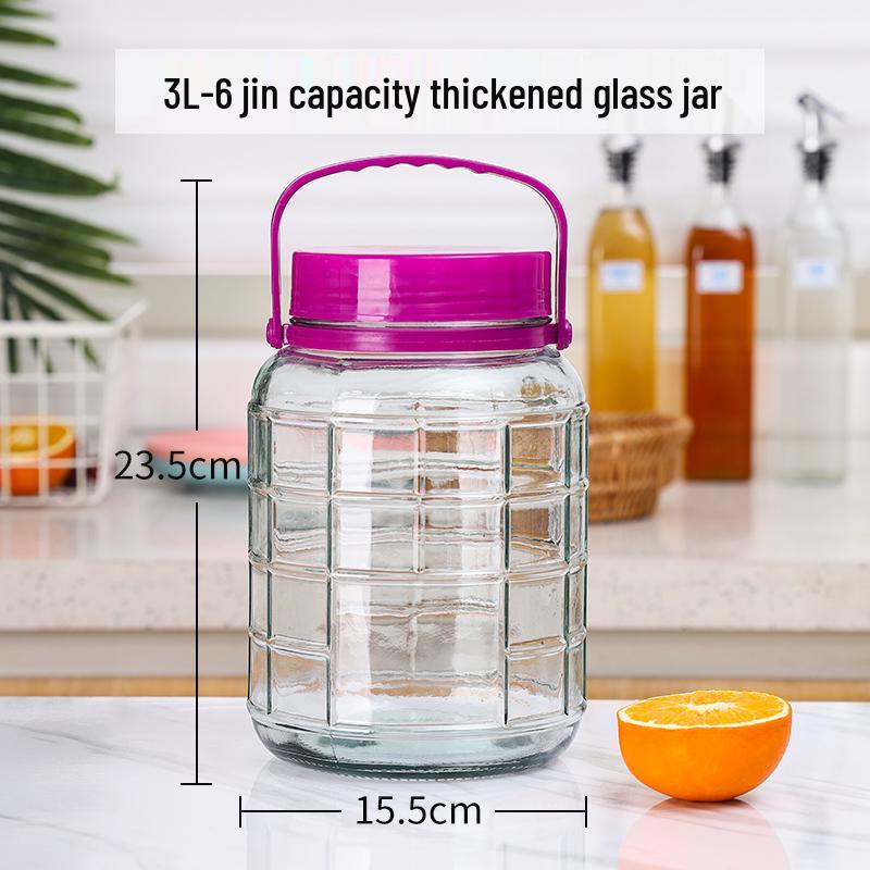 Large Capacity Sealed Glass Jar: Perfect for Wine, Kimchi, Pickling, and Brewing