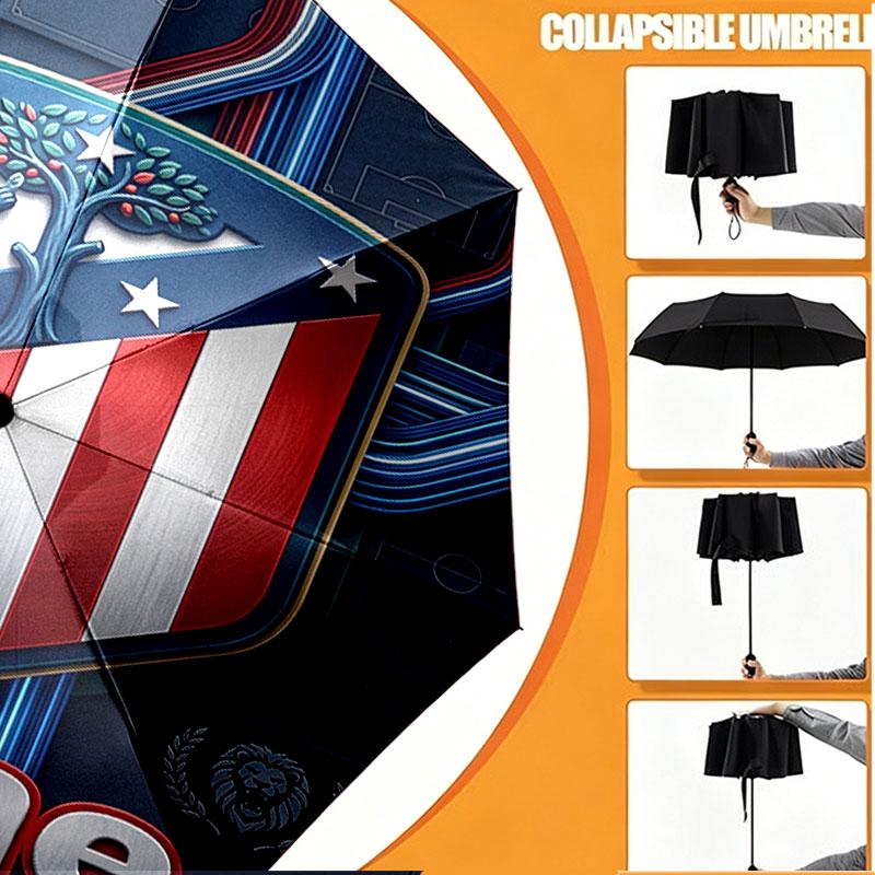 Custom Name Personalized Atletico Madrid Print Umbrella, Auto Open Close, 8‑Rib Sturdy Frame, Commute Camping Hiking Use, Birthday Gift
