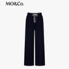 MO&Co. Women's Merino Wool Drawstring High-Waisted Straight Trousers