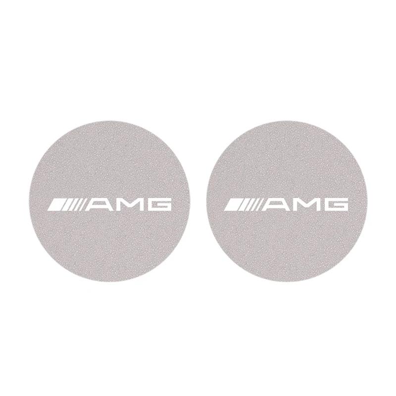 GLC GLB 2pcs Car Water Cup Bottle Holder Mat Anti-slip Pad Suede For Mercedes Benz AMG W210 W211 W206 W220 W203 W212 W205 W201