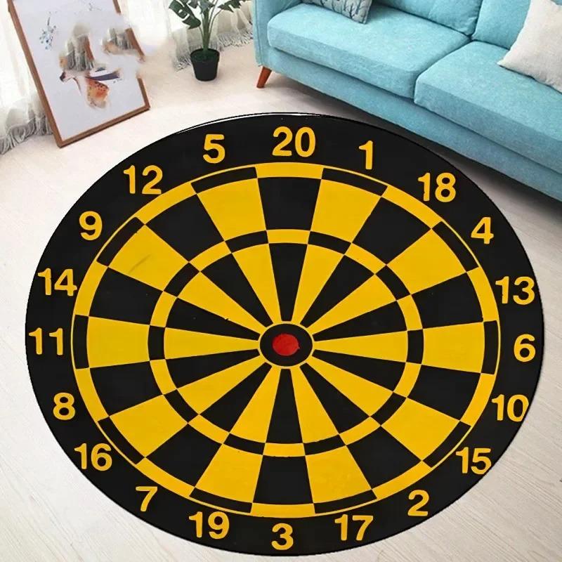Dartboard Pattern Round Non-slip Rug  Bullseye Round Rug  Youth Bedroom and Living Room Chair Cushion Stylish Home Decor Rug