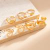Creative Open Ring Set for Women Wedding Jewelry Trendy Elegant Gold Color Punk Vintage Geometric Adjustable Finger Rings