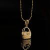 Jingxi Ji Natural Crystal Wealth Basket Pendant Necklace