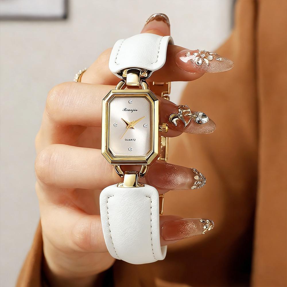 

Leather Strap Wrist Watches Elegant Quartz Watch NEW Bracelet Watch Female білий