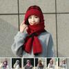 Thickened Knitted Hat Scarf Windproof Ear Protection Cap Casual Beanie Hat  for Women