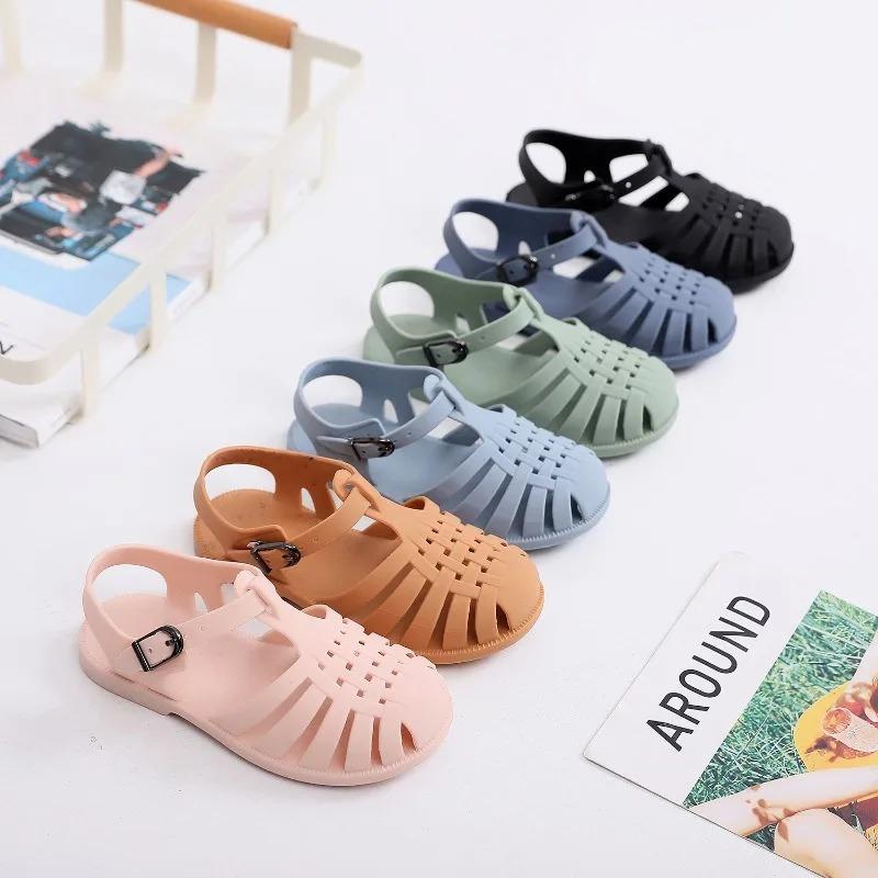 Children Clothing Yulin-001 Boys Child Beach Shoes For Sea Summer Girls Gladiator Sandals Baby Soft Non-Slip Princess Jelly Shoes Roman Flip-Flops Cm