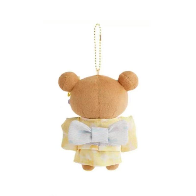 Kawaii Cartoon Rilakkuma Korilakkuma Kimono Keychain Plush Toys Creative Backpack Couple Pendant Doll Friend Birthday Gift