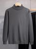 Men's Large Size Half-High Collar Pullover Knitwear – Long Sleeve Business Style for Autumn and Winter