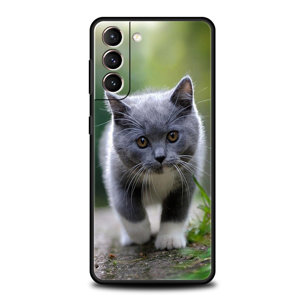 

Cartoon Cute Cats Silicone Phone Case For Samsung Galaxy S23 S24 S22 S21 S20 FE Ultra 5G S10 S10E S9 S8 Plus Cover Bumper Samsung S21 Plus