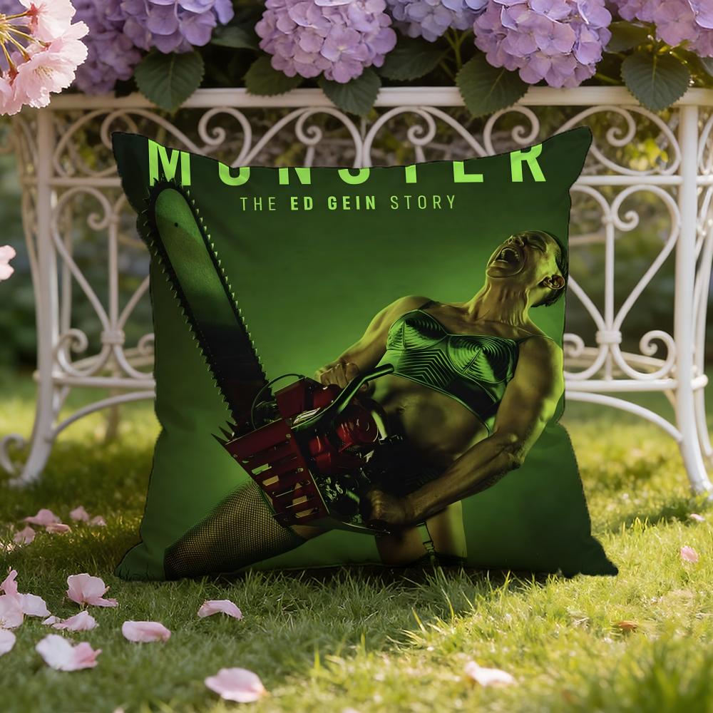Movie M-Monster The E-Ed Gein Story Cushion Cover Home & Car Dual-Scene Pillow Cover: Reversible for Premium Comfort
