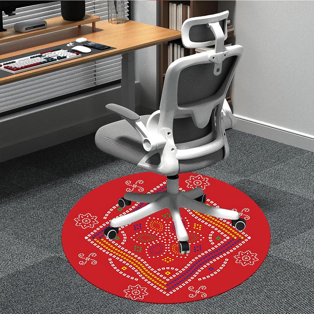 

1pc Colorful Pattern Chair Carpet for Office, Non-slip, Soft and Durable Office Rug for Decoration, Perfect for Office yy260325074 80cm by 80cm