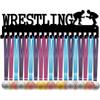 Wrestling Medal Display Wall Rack Sports Hanger 20 Hooks for 60 Medals Running Marathon Gymnastics Metal Mount Black 15.7x4.5 Inch