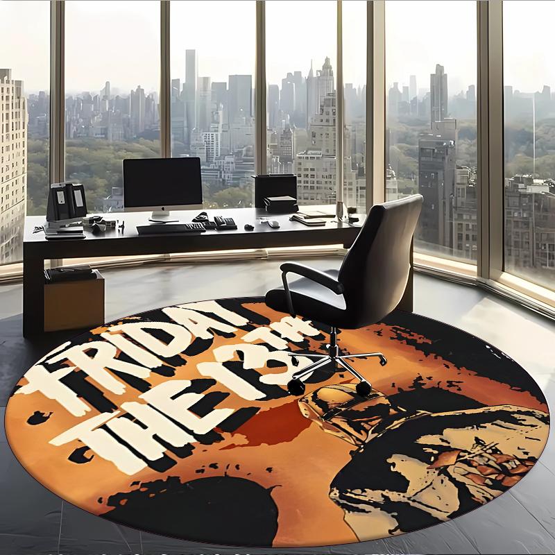 Friday The 13th (14) Round Office Rug Decorative Floor Rug for Office Bedroom Living Room and Home Space