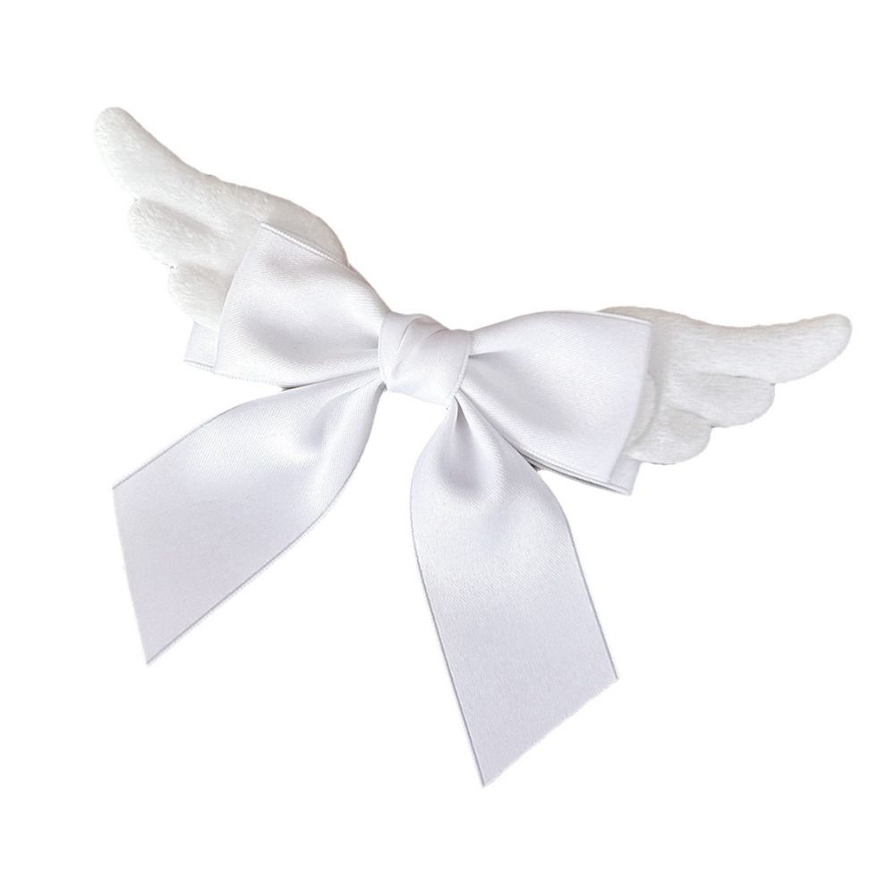 Y2K Angel Wing Hair Clip Creative Cute Duckbill Clip Fashion Satin Bow Hairpin Daily