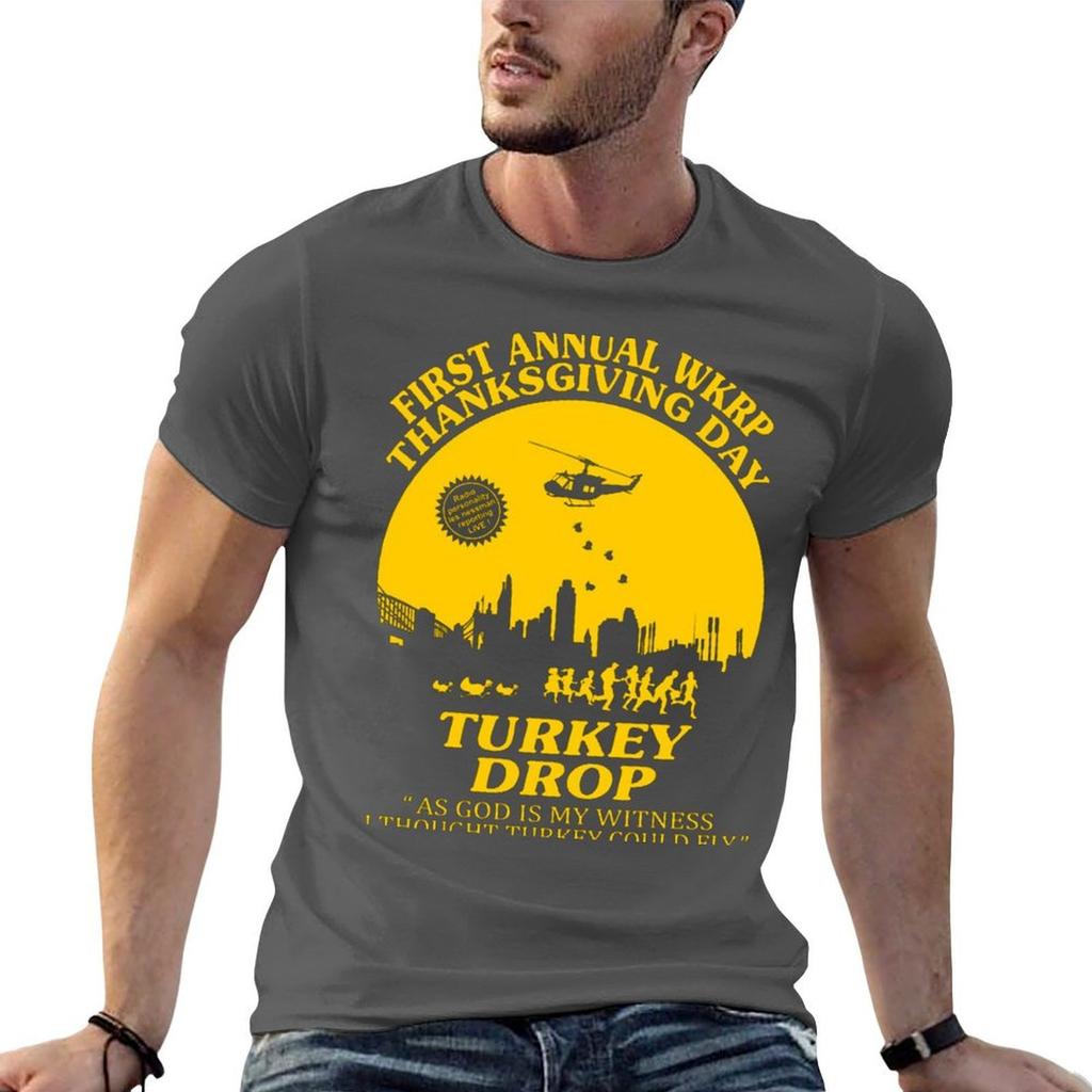 First Annual Wkrp Thanksgiving Turkey Drop Tshirt Work Wear Lightweight Tee