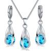 Set di gioielli con orecchini pendenti con collana e goccia di cristallo per le donne, matrimonio, matrimonio, regalo di Halloween
