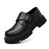 Herrenschuhe in Übergröße für große Köpfe, Plateau-Erhöhung, Lederschuhe, modische Schnalle, Lederschuhe, britische Anzugschuhe, runde Spitze