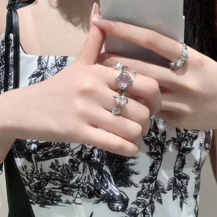 Adjustable Trendy Copper Ring With Unique Irregular Design For Women Fashionable