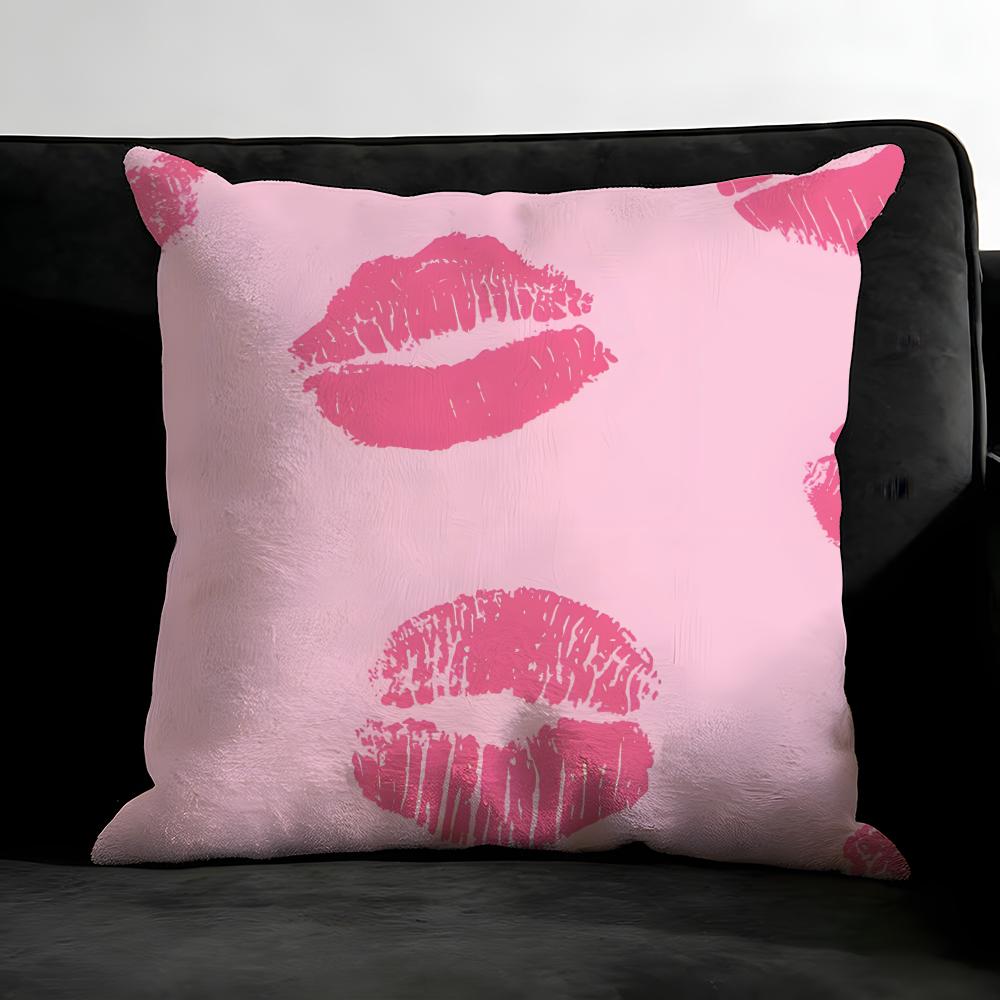 Lips Fashion Cushion Cover Pillowcase Ultra Soft Skin Friendly Fabric Cloud Like Comfort Concealed Zipper