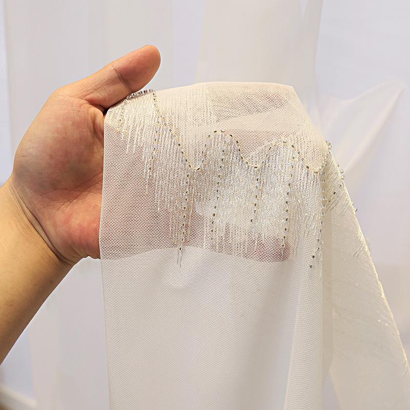 Curtain with Eyelet for Living Room, Bedroom, Kitchen, Patio, Villa - Machine Washable, Sheer Mesh Design, Classic Striped Pattern