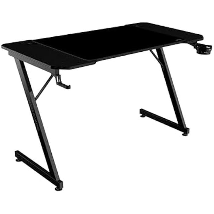 Bureau Gaming - MARSGAMING - MGD-X120 - Surface en Fibre de Carbone - Structure Métallique - Tapis de Souris XXL