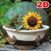 Sunflower Round Metal Tin Sign Outdoor Garden Bathroom Decor Rustic Wreath Art